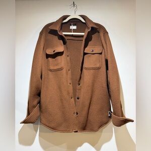 Frank & Oak brown fleece shacket